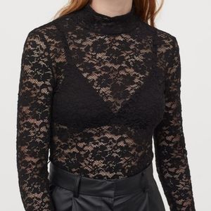 H&M Lace Mock Neck Top - FINAL SALE PRICE